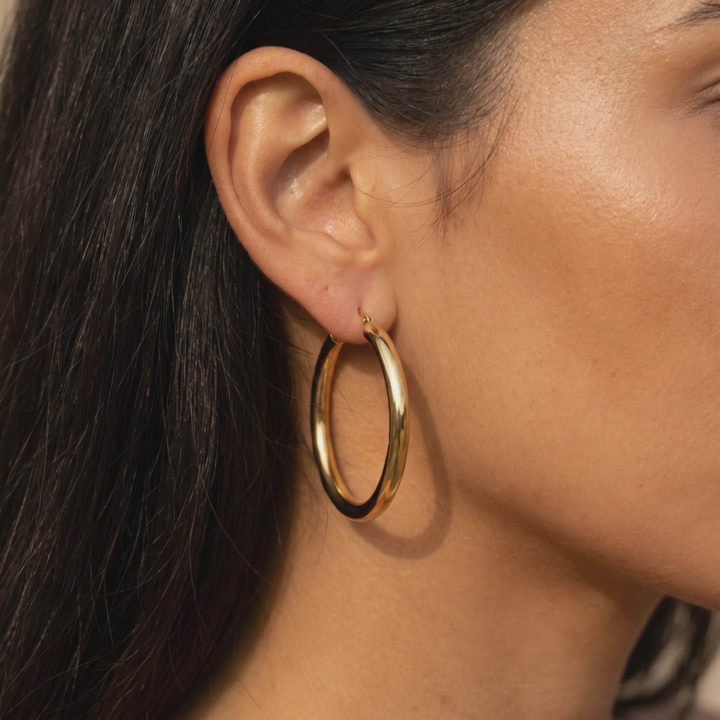 Hypoallergenic Chunky Hinged Hoop Earrings