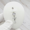 14 Gauge Double Dangling Marquise Flower Belly Bar Product Video