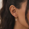 20 Gauge Gold Plated Crystal Flower Hinged Hoop