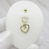 Dangling Golden Crystal Heart Belly Button Bar product video