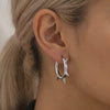 18 Gauge Silver Hypoallergenic Hinged Spike Hoop Earrings