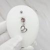 14 Gauge Dangling Crystal Heart Belly Button Bar- Pink Product Video