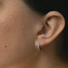 Hypoallergenic Channel Set Crystal Huggie Hoop Earrings