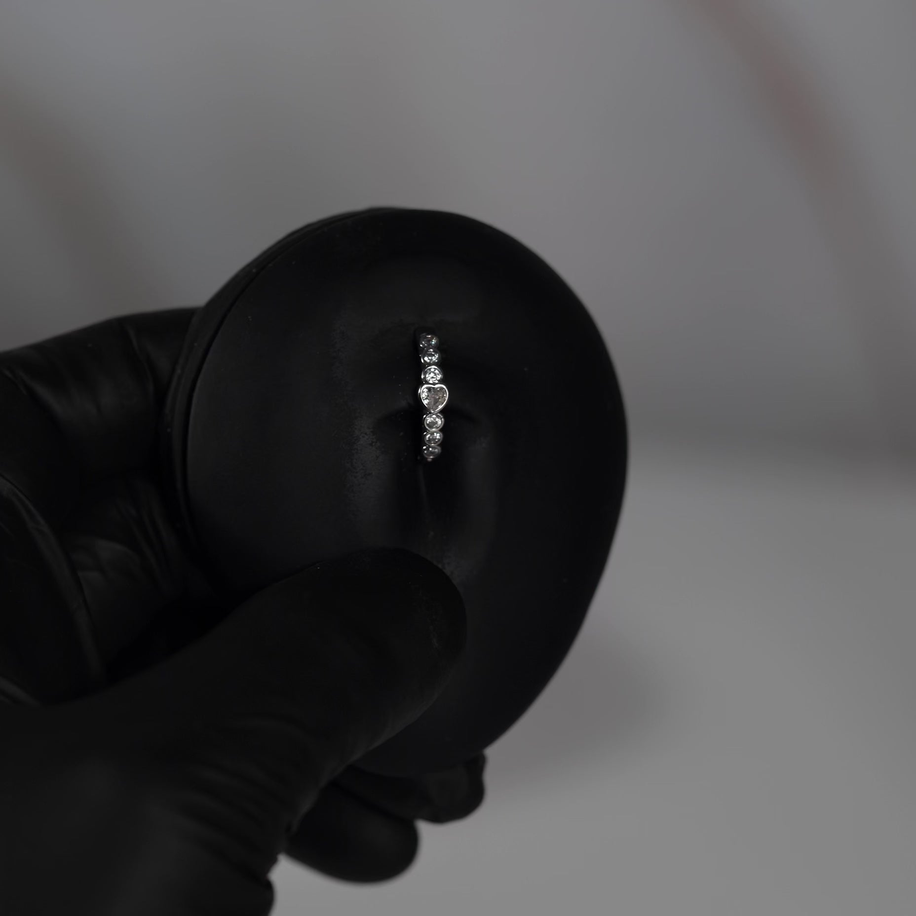 14 Gauge Hinged Crystal Hearts Belly Button Ring