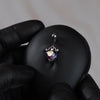 14 Gauge Filigree Crystal Heart Belly Button Bar