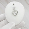 14 Gauge Dangling Silver Love Heart Belly Button Ring - Silver