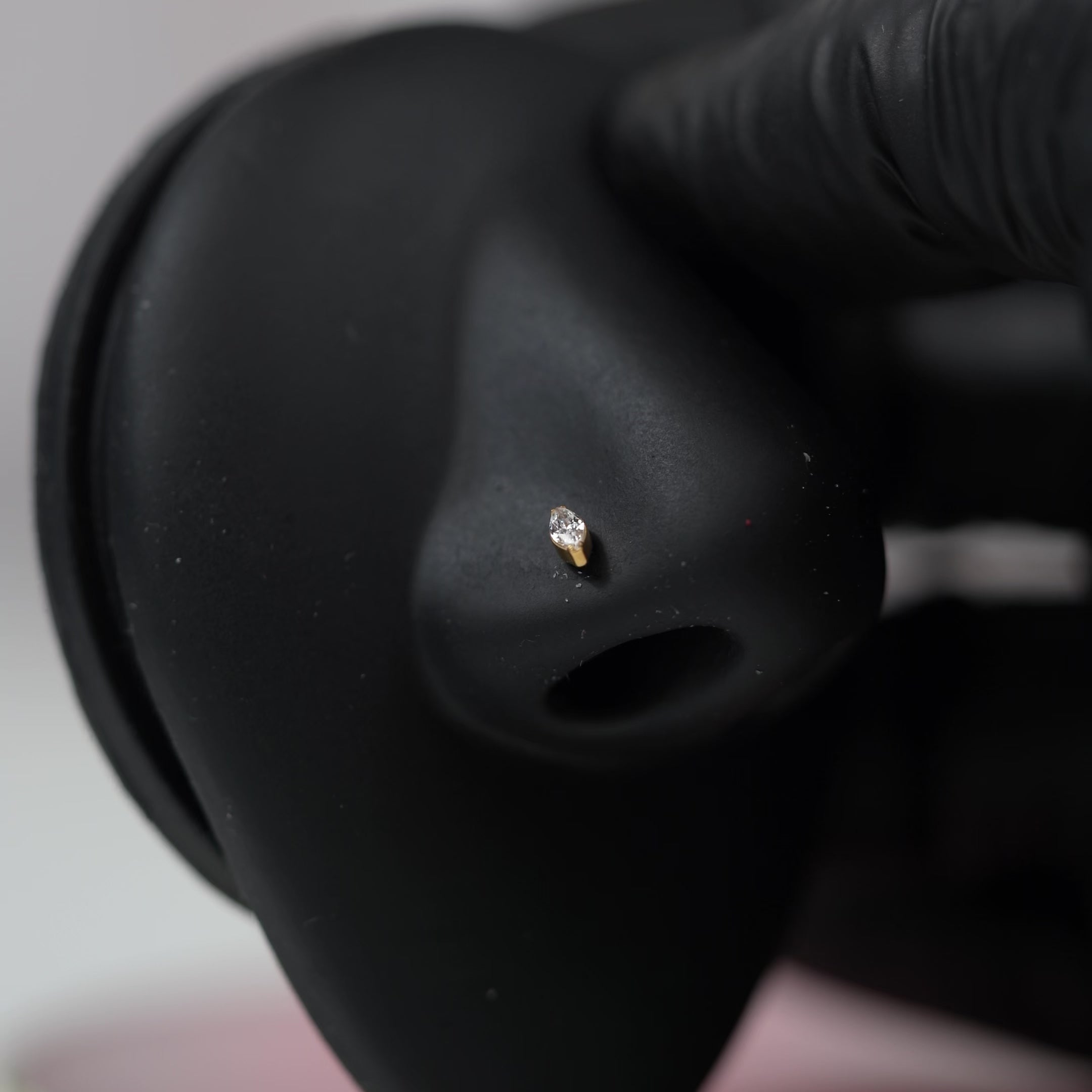 20 Gauge Titanium Crystal Screw Nose Stud