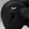 14 Gauge Threadless Titanium Bow Floating Belly Button Bar