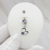14 Gauge Dangling Crystal Heart Belly Button Ring - Purple Product Video