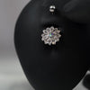 14 Gauge Aurora Flower Crystal Belly Button Bar