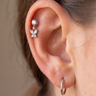 silver butterfly cartilage stud