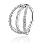 16 Gauge Titanium Triple Crystal Hinged Hoop