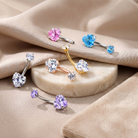 Yiwu Crazy Jewelry Factory Belly Bar 14 Gauge Hypoallergenic Crystal Heart Belly Bar