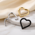 Yiwu Mitu Jewelry Co., Ltd. Hinged Hoop Ring 16 Gauge Titanium Heart Shaped Hinged Segment Hoop