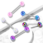 Cherry Diva Barbell 14 Gauge AB Coated Metallic Ball Straight Barbell