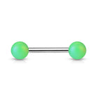 14 Gauge Matte Finish Surgical Steel Straight Barbell Green