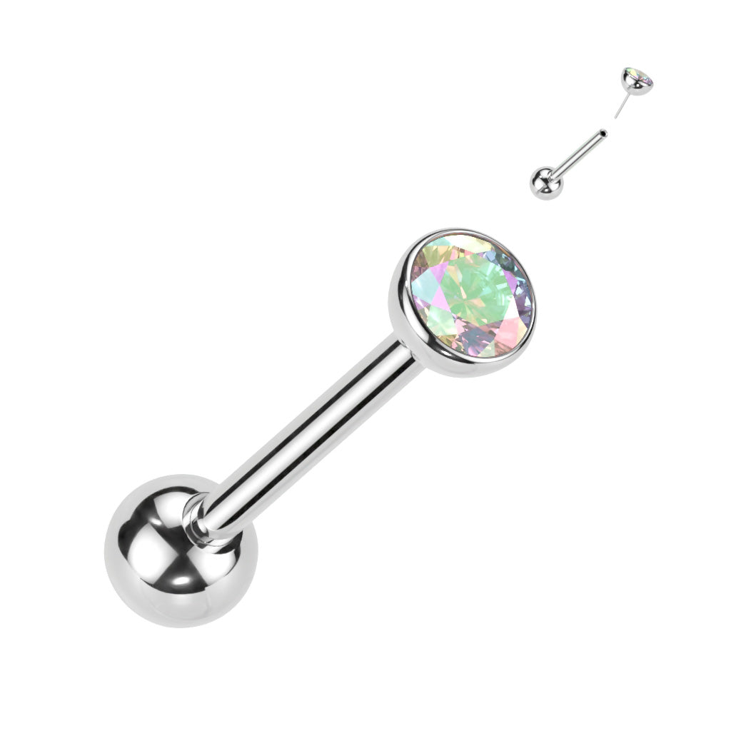 14 Gauge Press Fit Implant Grade Titanium Crystal Barbell