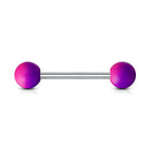 14 Gauge Rainbow Rubber Coated Ball Straight Barbell