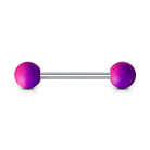 Cherry Diva Barbell Purple / Pink 14 Gauge Rainbow Rubber Coated Ball Straight Barbell