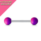 14 Gauge Rainbow Rubber Coated Ball Straight Barbell