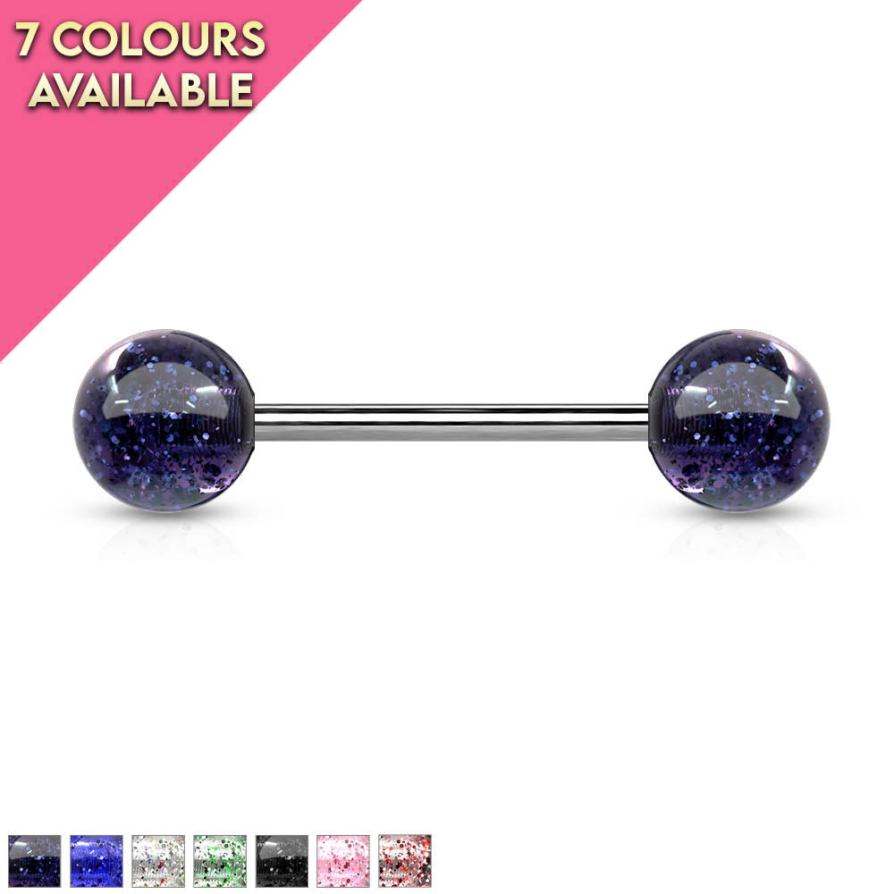 14 Gauge Titanium Glitter Ball Barbell