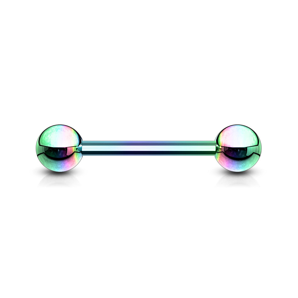 Cherry Diva Barbell RAINBOW 14 Gauge Titanium IP Coated Industrial Barbell - 38MM