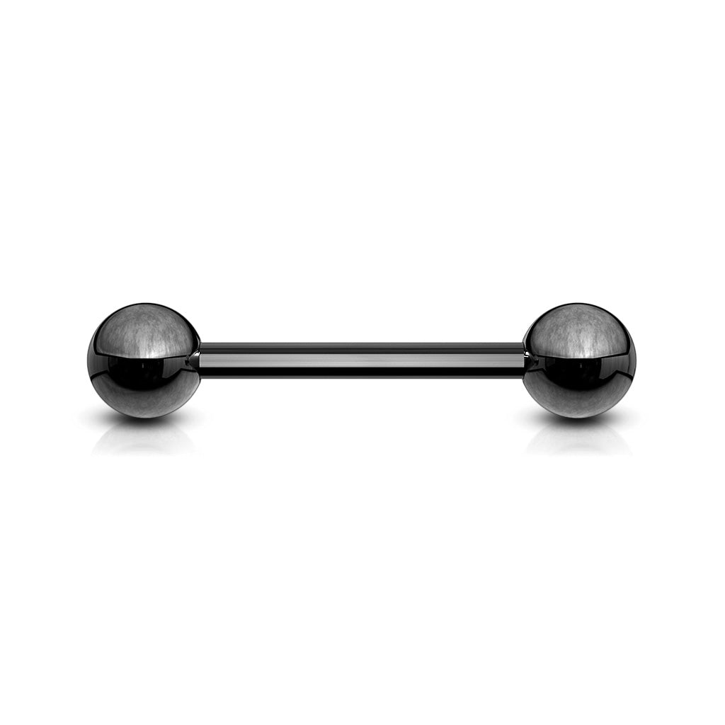 Cherry Diva Barbell BLACK 14 Gauge Titanium IP Coated Industrial Barbell - 38MM