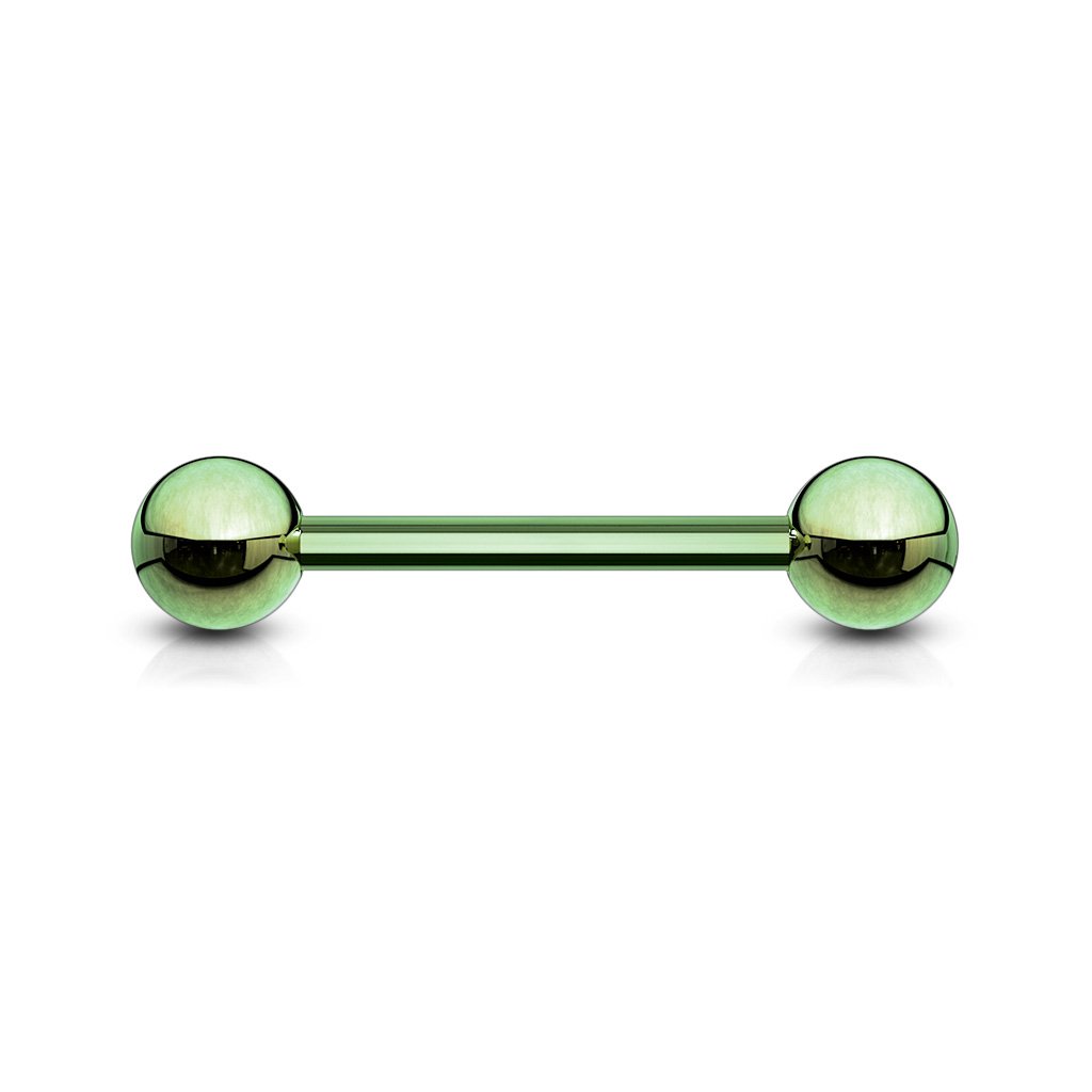 Cherry Diva Barbell GREEN 14 Gauge Titanium IP Coated Barbell - 16MM