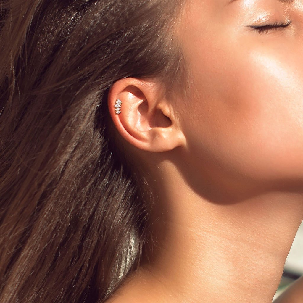 16 Gauge Five Petal Marquise Flower Stud