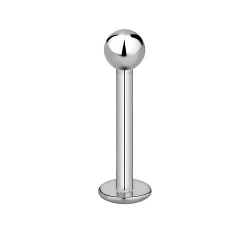 16 Gauge Flat Back Labret Stud Silver