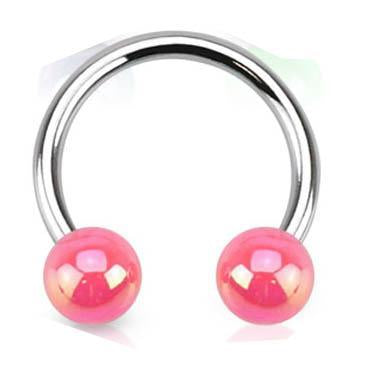 Cherry Diva Barbell PINK 16 Gauge Metallic Ball End Circular Barbell
