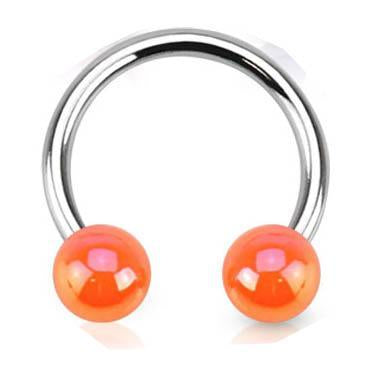 Cherry Diva Barbell ORANGE 16 Gauge Metallic Ball End Circular Barbell