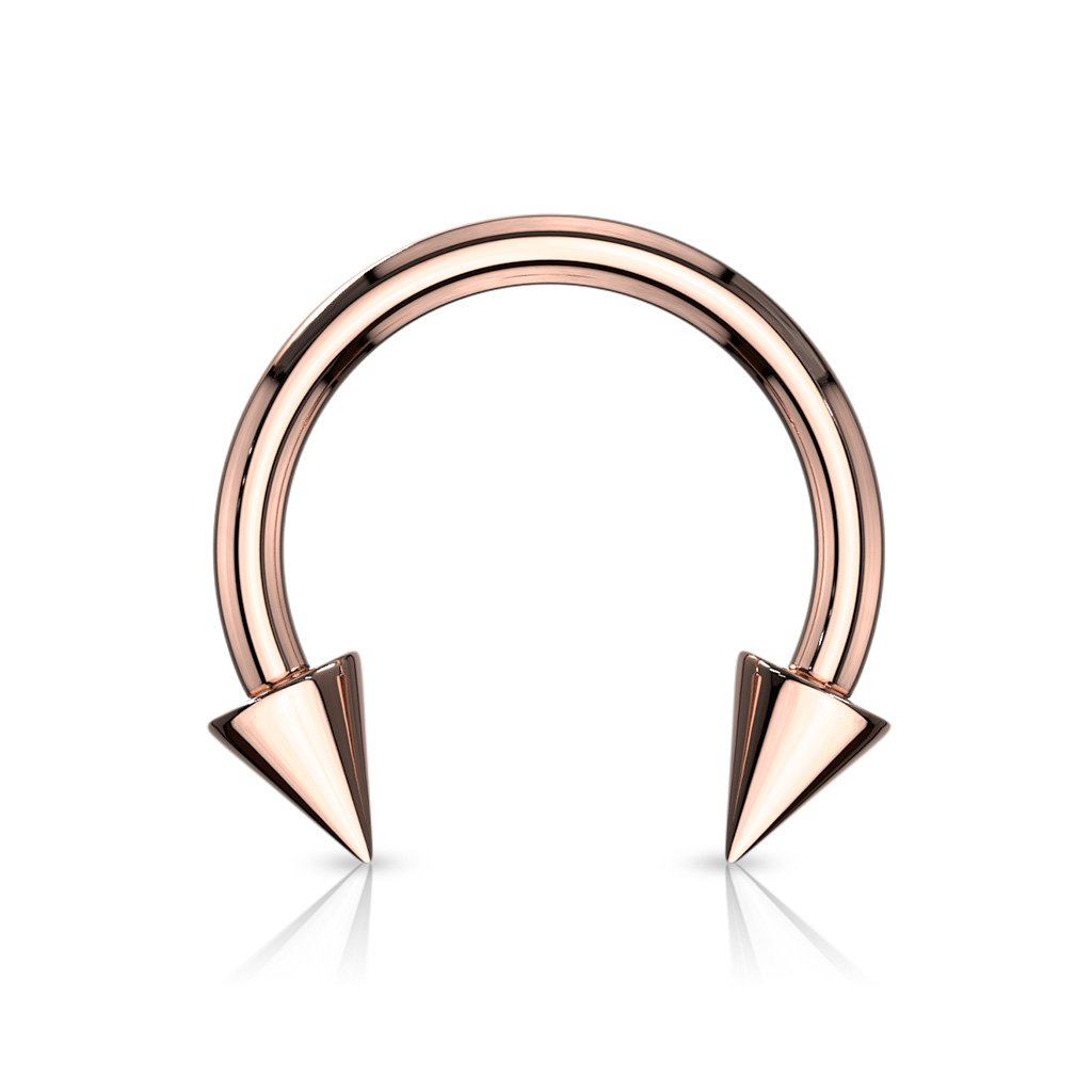 Cherry Diva Barbell Rose Gold Spike Horseshoe Barbell