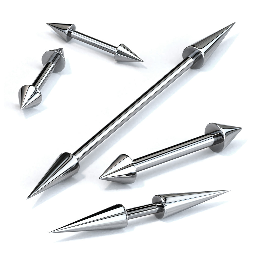 Cherry Diva Barbell 16 Gauge Surgical Steel Spike End Barbell