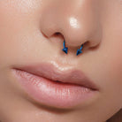 Cherry Diva Barbell 14 Gauge Titanium IP Plate Spike Horseshoe Barbell