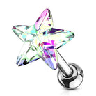 Cherry Diva Stud AURORA 16 Gauge Crystal Star Cartilage Stud