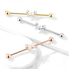 Crystal Butterfly Industrial Barbell