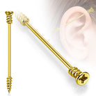 Cherry Diva Barbell GOLD 14 Gauge Surgical Steel Screw Industrial Barbell