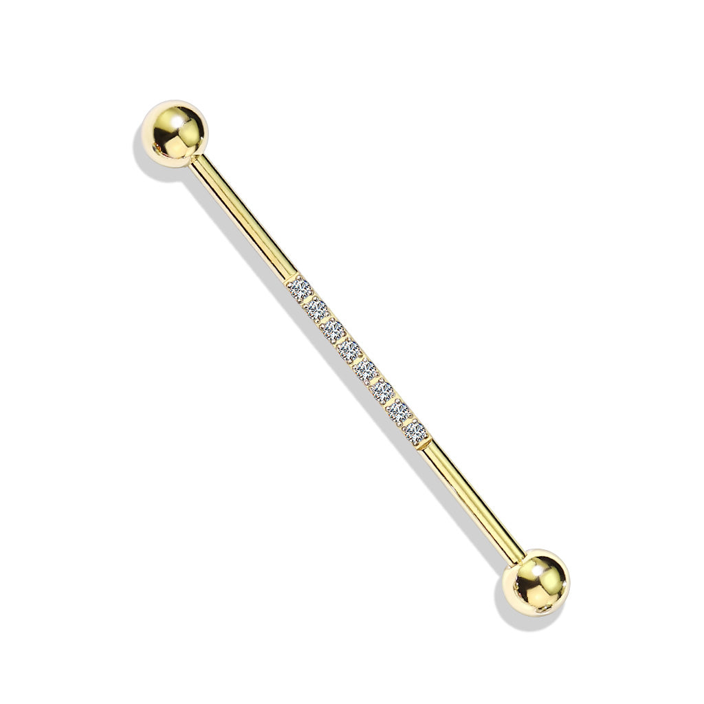 Gold Crystal Centre Industrial Barbell