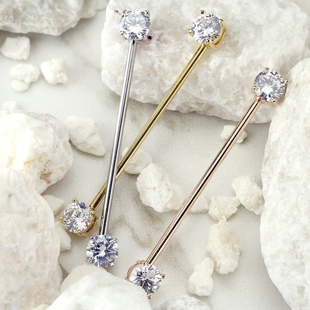 Gold Crystal Industrial Barbell