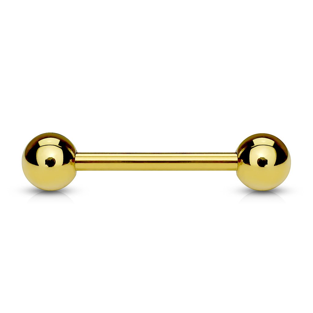 Gold IP Plated Over 316L Surgical Steel Barbell