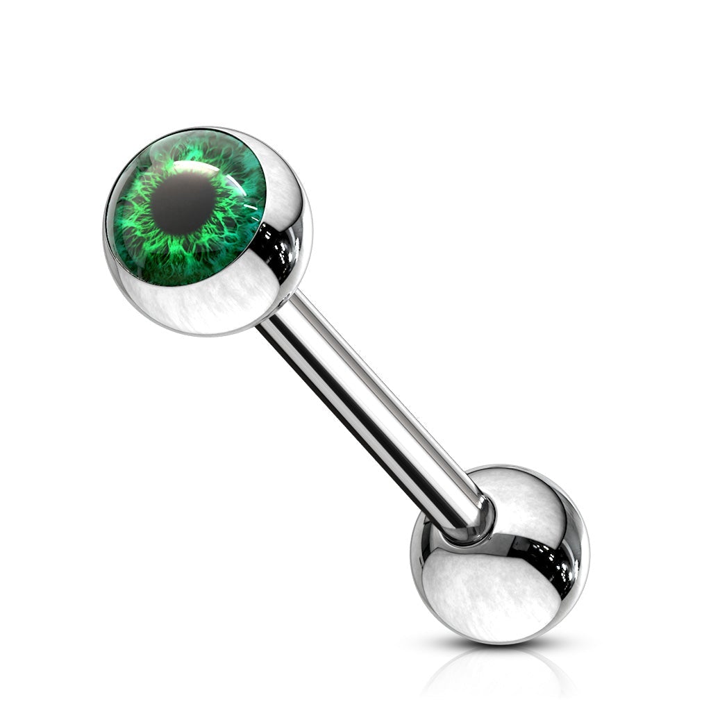 Cherry Diva Barbell GREEN 14 Gauge Snake Eye Tongue Barbell