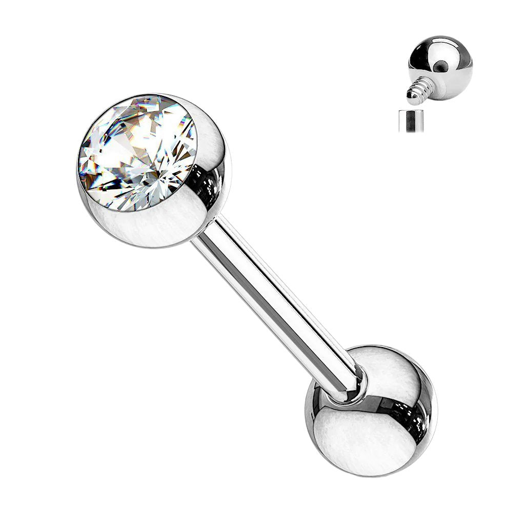 Cherry Diva Barbell 14 Gauge Implant Grade Titanium Internally Threaded Barbell