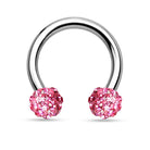 16 Gauge Glitterball Circular Barbell - Pink