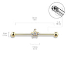 Cherry Diva Barbell 14 Gauge Princess Crown Industrial Barbell