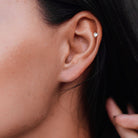 Cherry Diva Stud 16 Gauge Prong Set Crystal Heart Cartilage Stud