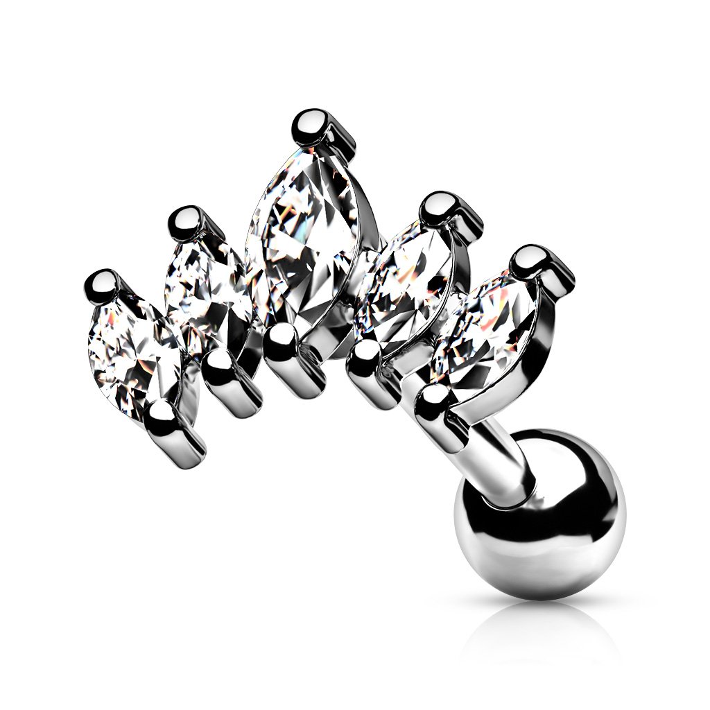 16 Gauge Five Petal Marquise Flower Stud
