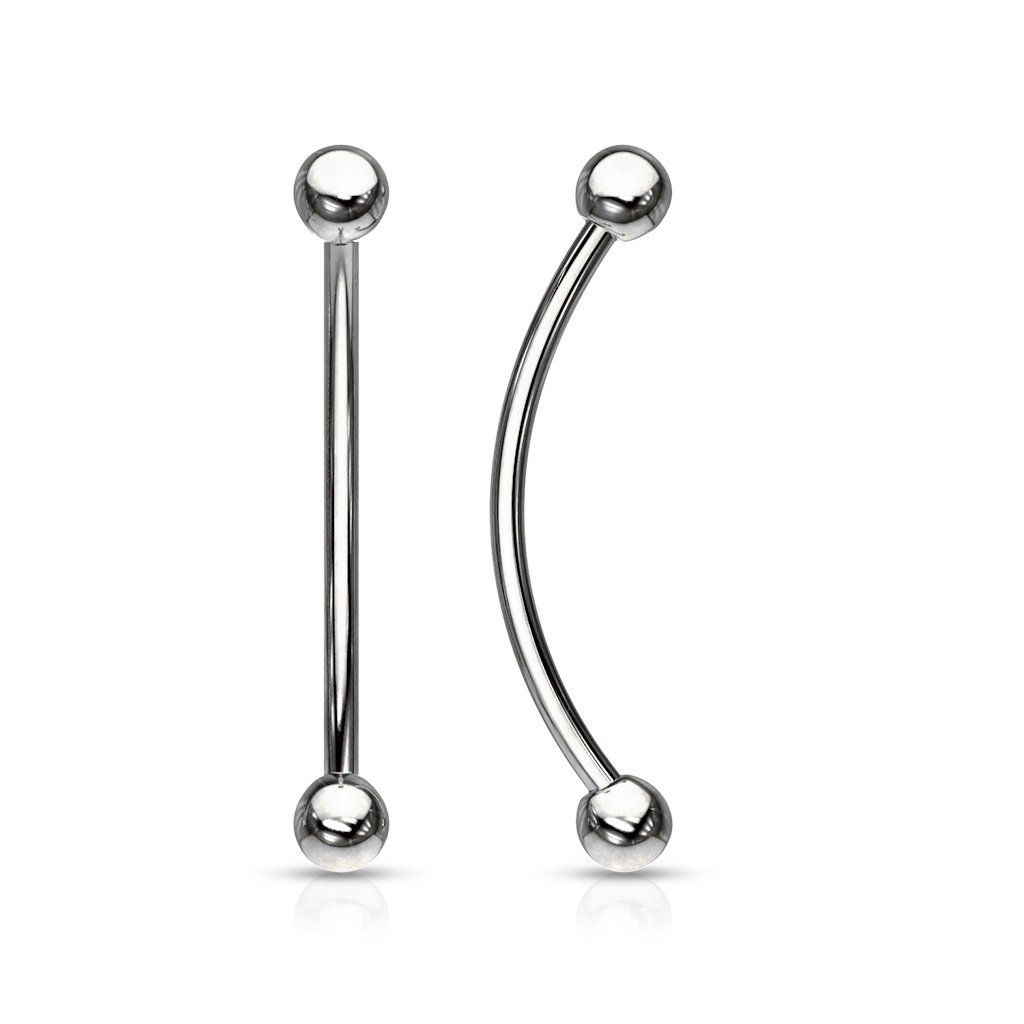 316L Surgical Steel Curved Barbell With Ball Ends