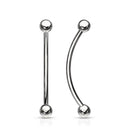 Cherry Diva Barbell SILVER 16 Gauge Surgical Steel Curved Barbell With Ball Ends
