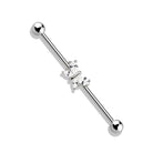Cherry Diva Barbell Silver 14 Gauge Crystal Butterfly Industrial Barbell